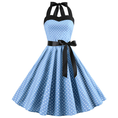 Dot Tube Top Dress Retro Big Swing Skirt