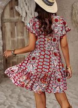 Bohemian Holiday Print Dress