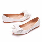 Women White Pointed Flat Shoes