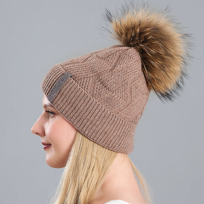 Knitted Cashmere Curling Thickened Hat