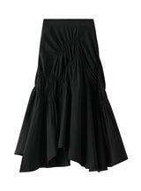 Wrinkled Medium Long Skirt