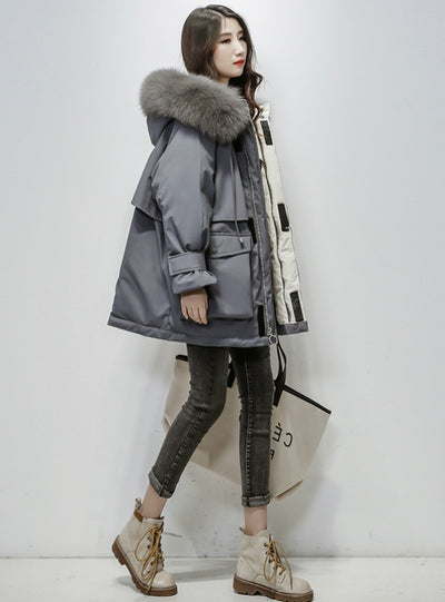 Winter Down Jacket Women Hat Ultra Light Duck