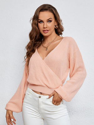 Sexy V-neck Loose Long Sleeve Sweater