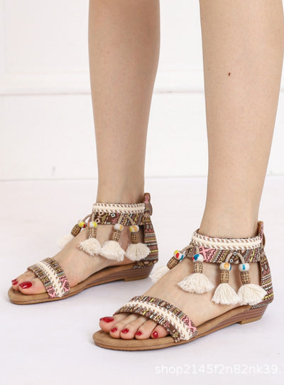 Bohemian Wedge Beach Sandals