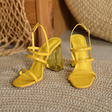 Transparent Thick-heeled Sandals High Heels