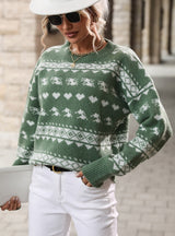 Contrast Christmas Pullover Sweater