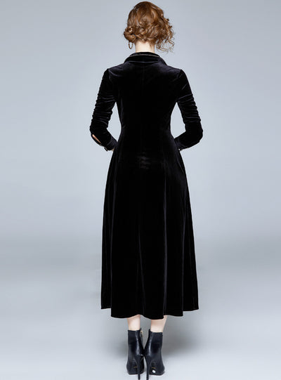 Women's Long Velvet Coat Jacket