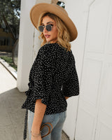 Women Point Print Blouse Shirt