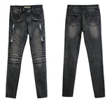 Punched Elastic Slimming Jeans Pants