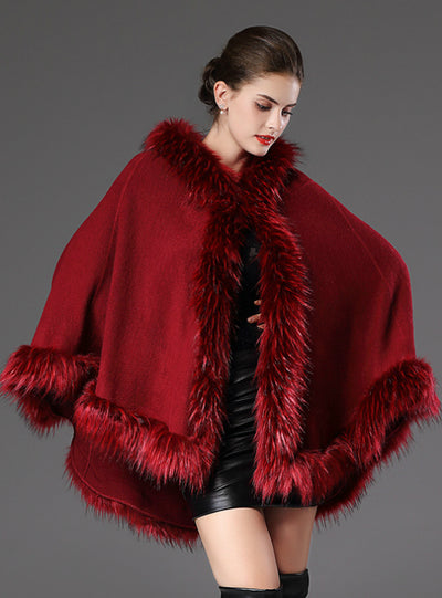 Collar Hooded Knitwear Cardigan Shawl Cloak