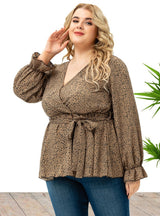 Women's Long Sleeve Polka Dot Blouse