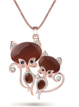 Cat Necklace Long Pendant Brand Crystal Chain