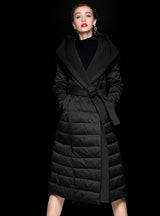 White Duck Down Stitching Hooded Down Jacket