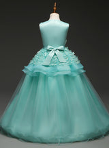 Princess Wedding Bridesmaid Long Flower Girl Dress