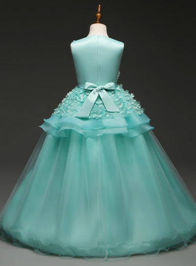 Princess Wedding Bridesmaid Long Flower Girl Dress