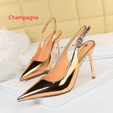 Shallow Pointed Hollow Back Strap Shoes