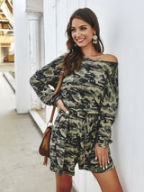 Camouflage One-piece Shorts Jumpsuits
