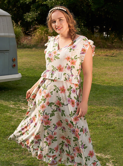 Fairy Floral High Waist Slim Dress