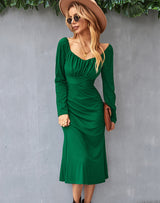 Solid Color Bottoming Romantic Dress