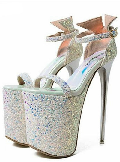 Ultra High Heel Sandals Sexy Stripper Shoes Party Pumps