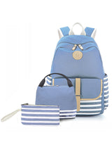 Canvas Backpack Schoolbag Three-piece Set