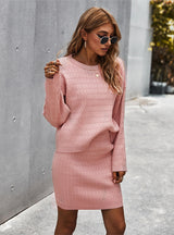 Minimalist Solid Color Sweater Suit Women