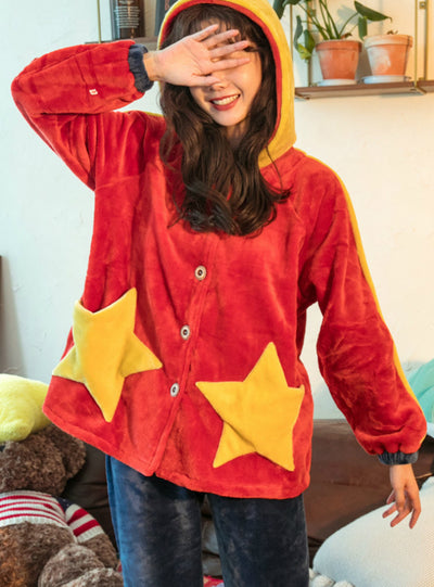 Thickened Hooded Velvet Warm Sweet Flannel Cute Cartoon