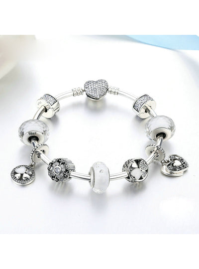 925 Sterling Silver Hope Petals Clover Heart White