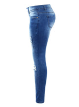 Denim Skinny Distressed Jeans For Women