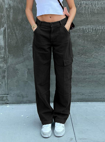 High Waist Straight Casual Jeans