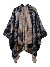 Woven Print Flower Imitation Cashmere Shawl