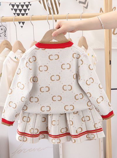 Sweater Sknitted Cardigan Skirt Two-piece Suit