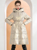 Loose White Duck Down Hooded Long Coat