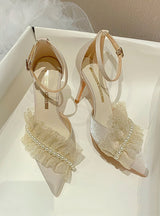 Pearl Lace Pearls High Heels