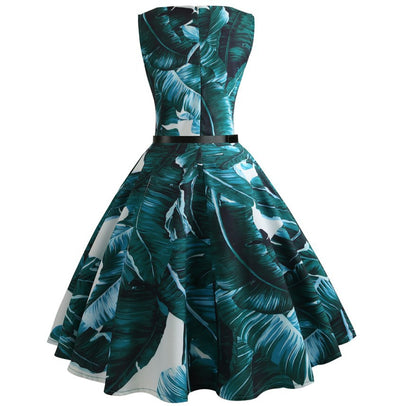 Retro Sleeveless Sexy Print Dress