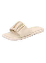 Square Pleated Flat-soled Slippers