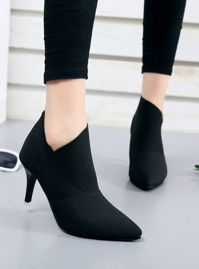 Pointed Toe High Heels Women Boots Basic Shoes