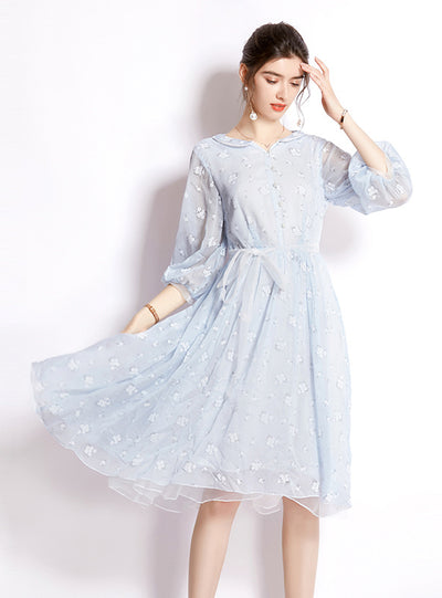 V-neck Summer Spliced Short Sleeve Dress