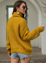 High Neck Thick Twist Turtleneck Sweater