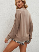 Loose Round Neck Pullover Twist Sweater
