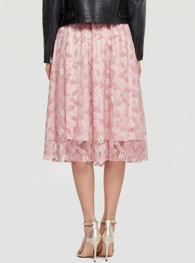 A-Line Lace Skirt Slim Elastic Waist 