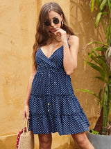 Sexy Halter Pleated Suspenders Dress