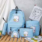 Five-piece Schoolbag Middle School Students