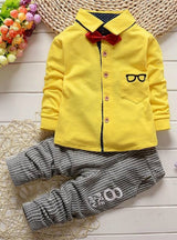 Long Sleeve Sports Suits Bow Tie T-shirts + Pants