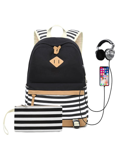 Two-piece Canvas Bag Backpack
