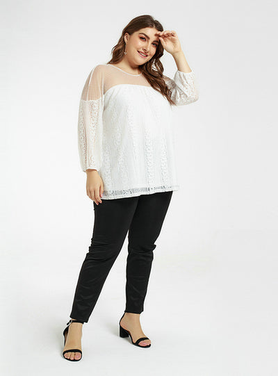 Lace Splicing Sexy Perspective Top