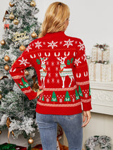 Pullover Fawn Snowflake Christmas Day Sweater