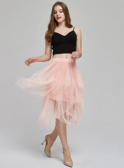 Fluffy Skirt Irregular Gauze Skirt