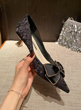 Bow Pointed Shallow Heels