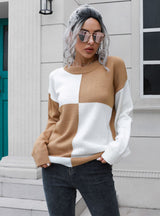 Checker Board Loose Long Sleeve Sweater